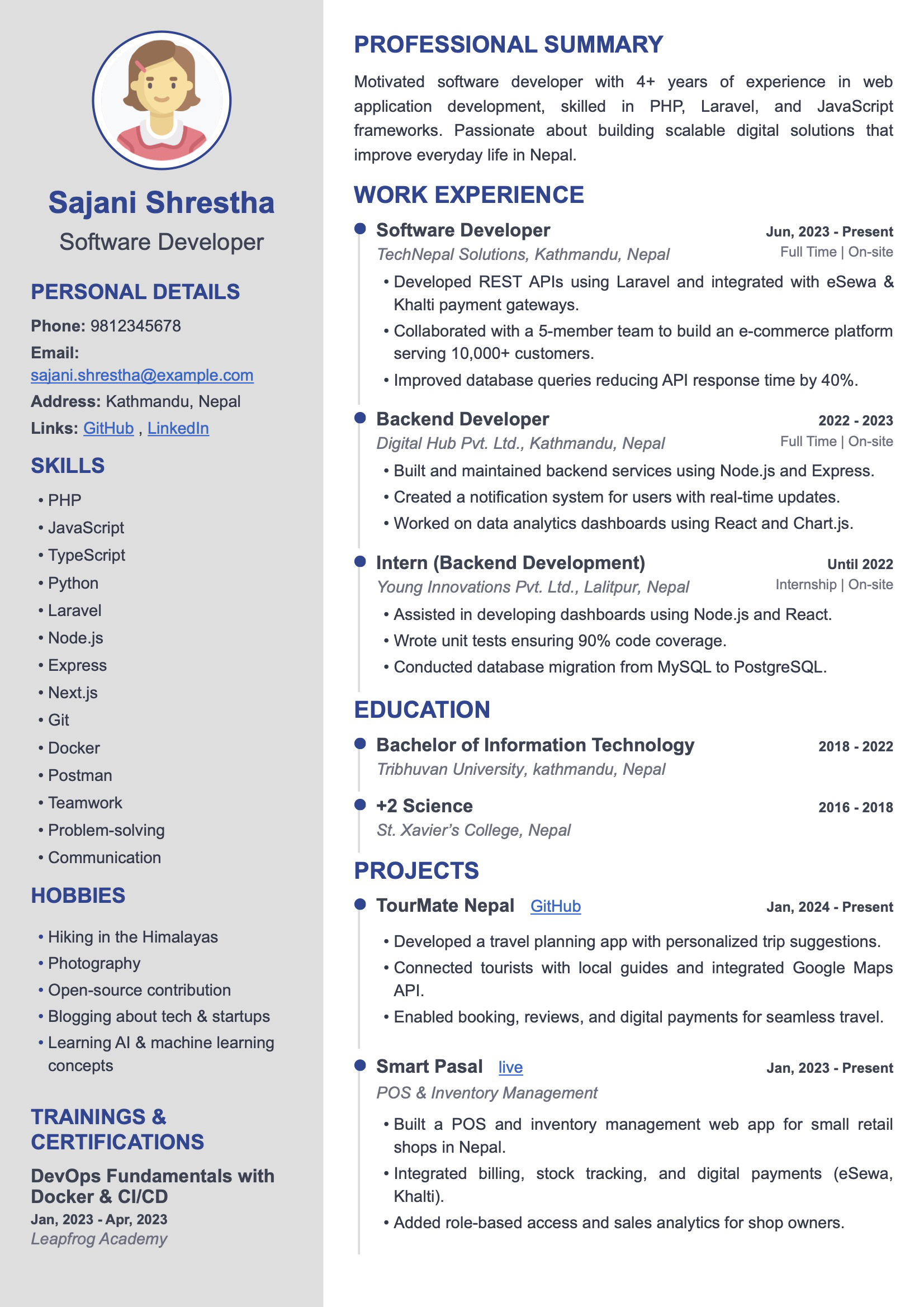 Two Column Premium CV Template
